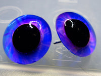 16mm Hand Painted Eyes -  Sapphire and Lavender
