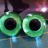 24mm Hand Painted Eyes - Green + Dark Green