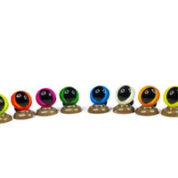 18mm - 18 Colours Cat Eyes,High quality SOLD IN LOTS OF 2 PAIRS! - Dark Mint Green - Dark Orange - Lemon Yellow - Fire Orange - Fuscia - Zombie White - Sky Blue - Ladybug Red - Peach Blush - Lavendar - Frog Green - Dark Green - Brown - Pastel Pink - Periwinkle - Gold - Copper - Silver