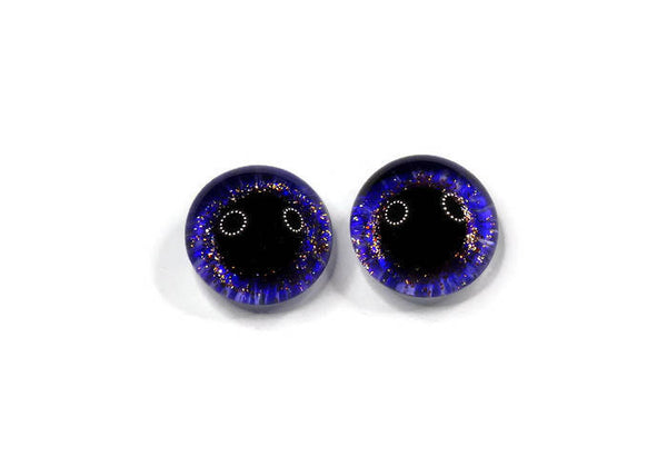 18mm Hand Painted Eyes - Violet Sparkle