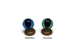 9mm Cat/Dragon Safety Eyes complete with push plastic washers. 13 Colours Available  Uses - Teddy Bears,Amigurumi,Crochet Doll - Bright Blue - Green Blue