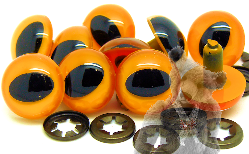 16mm Amber Cat Plastic Safety Eyes – Handmade Glass Eyes