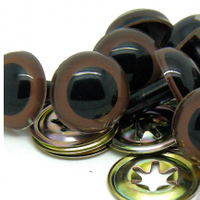 6mm - 24mm BROWN High Quality coloured Teddy Bear Safety Eyes  SOLD IN PACKS OF 2 PAIRS!