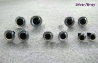 Silver/Grey Teddy Bear Eyes   Sizes 6mm - 30mm  Sold in Lot of 5 Pairs! - 6mm - 10mm - 16mm - 21mm - 24mm - 30mm
