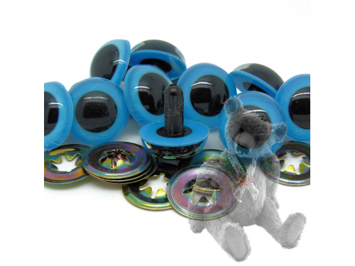 4mm - 12mm High Quality BRIGHT BLUE Teddy Bear Eyes  - Sold in lots of 2 Pairs! - 4mm - 6mm - 7.5mm - 12MM - 18MM