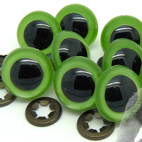BEAR EYES - Green Pearl   7.5mm  -  16mm   Sold in Lots of 2 pairs! - 7.5mm - 10mm - 9mm - 12mm - 14mm - 16mm