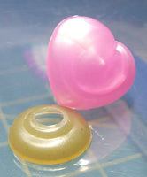 Teddy Bear Nose Pink, Heart shaped - 18mm SOLD IN 10 PACKS!!
