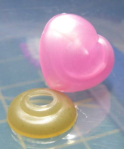 Teddy Bear Nose Pink, Heart shaped - 18mm SOLD IN 10 PACKS!!