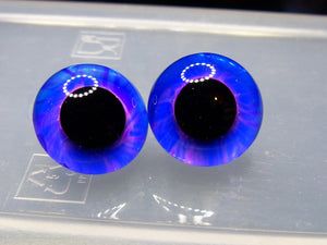 16mm Hand Painted Eyes -  Sapphire and Lavender