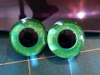 24mm Hand Painted Eyes - Green + Dark Green
