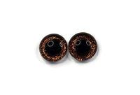 18mm Hand Painted Eyes - Sparkle Series - Bronze Sparkle
