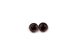 18mm Hand Painted Eyes - Sparkle Series - Bronze Sparkle