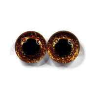 18mm Hand Painted Eyes - Sparkle Series - Gold Sparkle