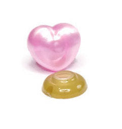 Teddy Bear Nose Pink, Heart shaped - 18mm SOLD IN 10 PACKS!!