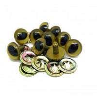 GOLD PEARL Cat Eyes  7.5mm 10mm 14mm Sold in Packs of 2 PAIRS! - 7.5mm - 10mm - 14mm