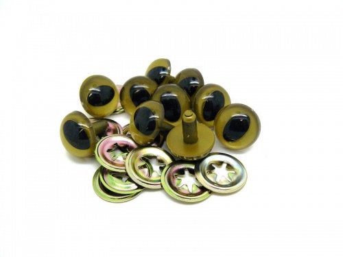 GOLD PEARL Cat Eyes  7.5mm 10mm 14mm Sold in Packs of 2 PAIRS! - 7.5mm - 10mm - 14mm