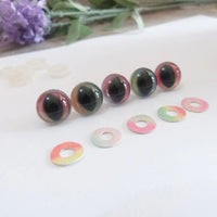 Rainbow Cat Eyes 15mm & 18mm  Sold in Packs of 2 PAIRS!
