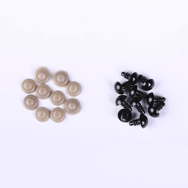 Black Button Eyes / Nose  - Sold in 10 packs! - 5mm - 8mm - 9mm - 10mm - 12mm - 16mm - 18mm - 20mm
