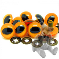 Yellow Orange Cat Eyes  7.5mm 9mm  Sold in Packs of 2 PAIRS! - 7.5mm - 9mm